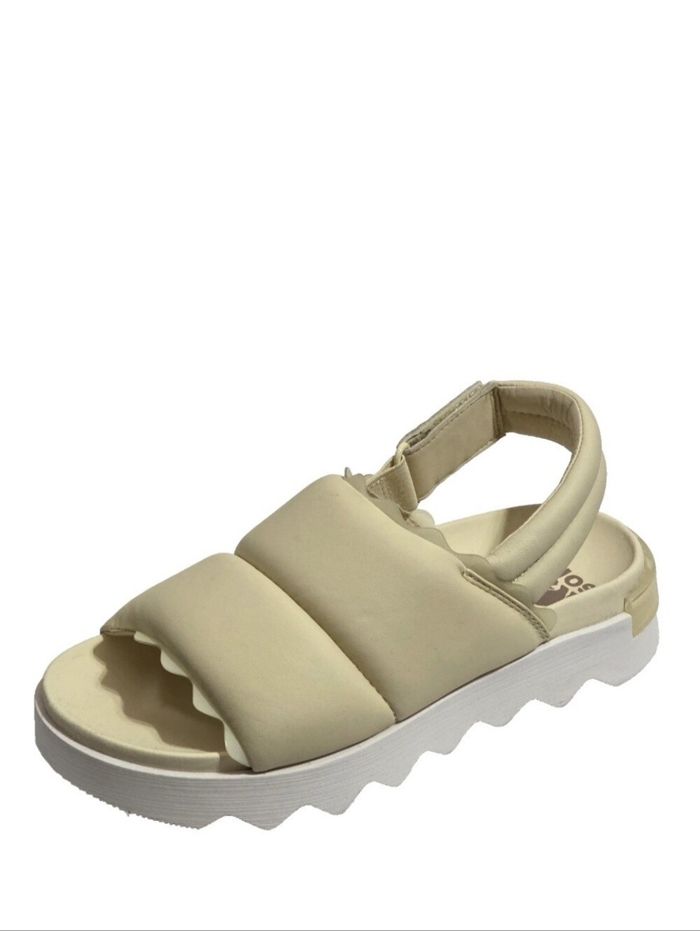Sorel Cream Padded Slingback Sandals with White Platform Sole